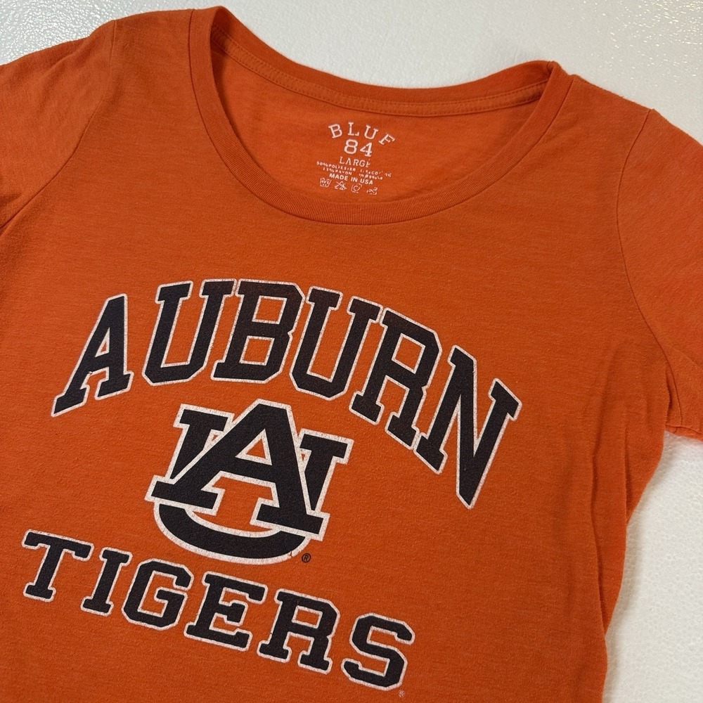 Blue 84 Auburn University Tigers AU Orange Short Sleeve‎ T-Shirt Woman's Large